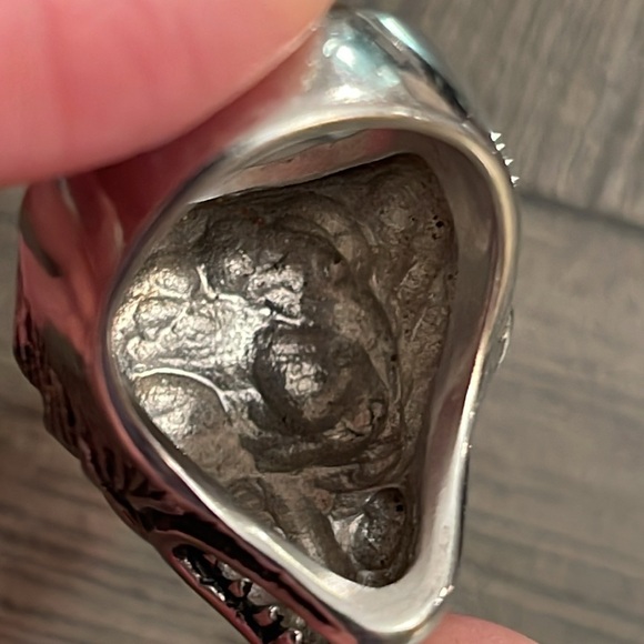 Men’s Wolf Ring Silver-tone Approx Size 10 - Picture 7 of 16